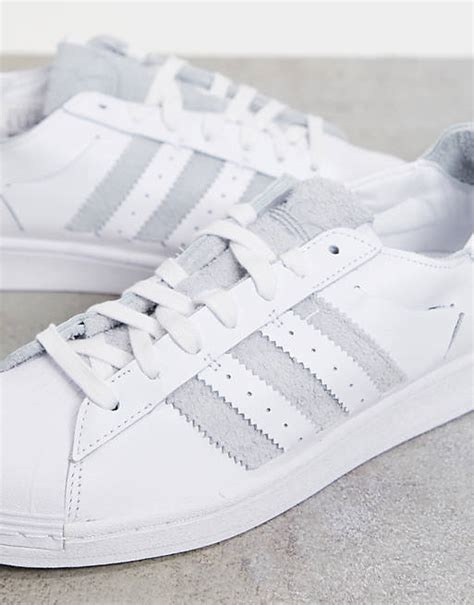 adidas superstars grau mit weissen streifen